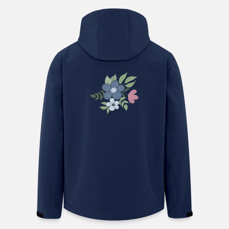 Blume Floral - Recycelte Männer Softshell-Jacke Discoverer von Stanley/Stella - Navy