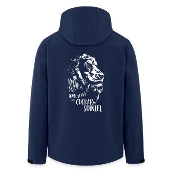 COCKER SPANIEL Dog Saying Dogs Saying Dogs - Men’s Recycled Softshell Jacket by Stanley/Stella - navy - Back - AI Model Male 185 light (185cm)