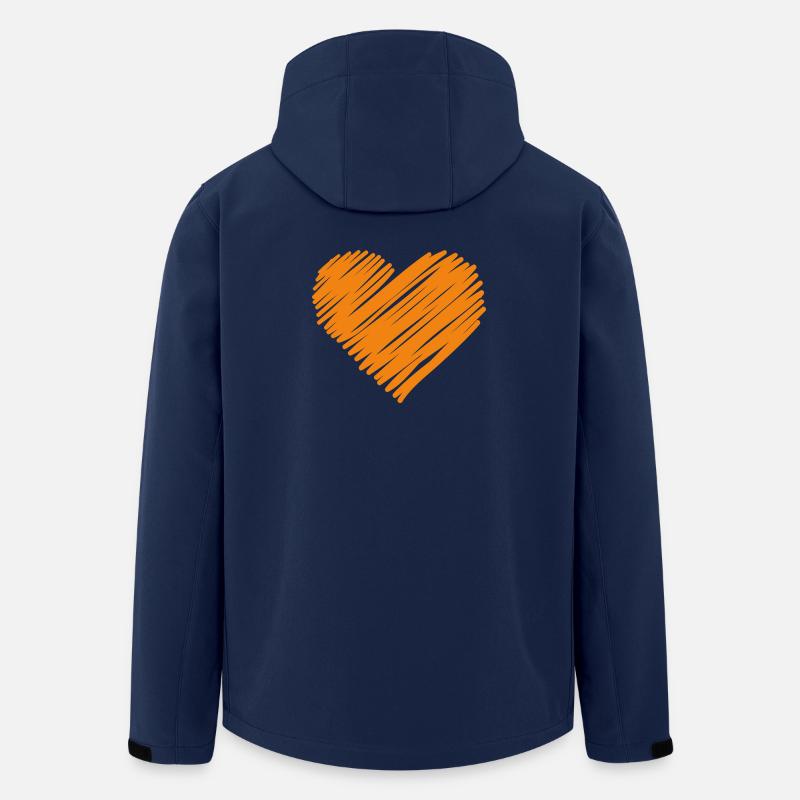 Orange Handherz Kritzelei - Recycelte Männer Softshell-Jacke von Stanley/Stella - Navy