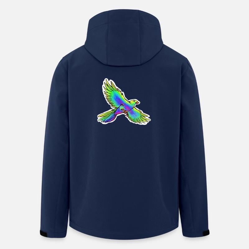 Paradies-Vogel (Gelb-Grün-Blau) - Recycelte Männer Softshell-Jacke von Stanley/Stella - Navy
