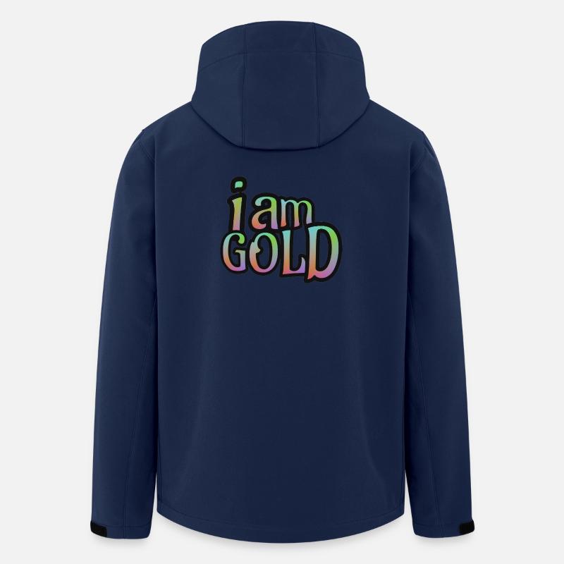 i am GOLD - mit den Farben des Regenbogens - Recycelte Männer Softshell-Jacke von Stanley/Stella - Navy