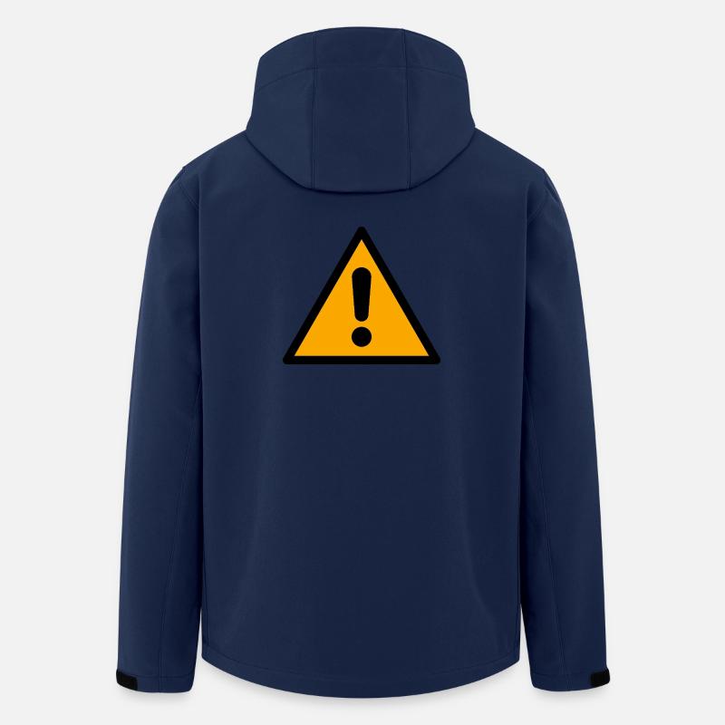 Attention ! | Graphique de l’icône d’avertissement - Veste softshell homme en polyester recyclé Stanley/Stella - marine