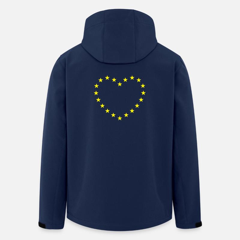 EU Sterne Herz - Recycelte Männer Softshell-Jacke von Stanley/Stella - Navy