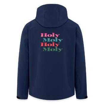Holy Moly Schriftzug - Recycelte Männer Softshell-Jacke von Stanley/Stella - Navy - Hinten - AI Model Male 185 light (185cm)