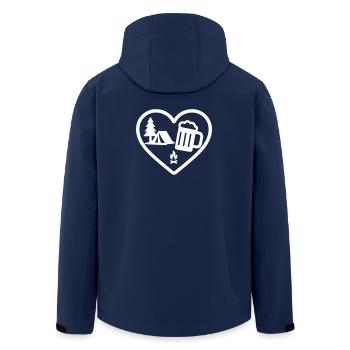 Heart Camping Bier - Recycelte Männer Softshell-Jacke von Stanley/Stella - Navy - Hinten - AI Model Male 185 light (185cm)