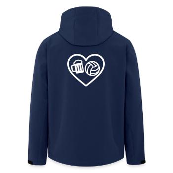 Heart Volleyball Bier - Recycelte Männer Softshell-Jacke von Stanley/Stella - Navy - Hinten - AI Model Male 185 light (185cm)