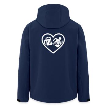 Herzschwimmendes Bier - Recycelte Männer Softshell-Jacke von Stanley/Stella - Navy - Hinten - AI Model Male 185 light (185cm)