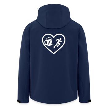 Heart Beer Running Humor - Recycelte Männer Softshell-Jacke von Stanley/Stella - Navy - Hinten - AI Model Male 185 light (185cm)