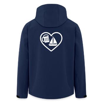 Heart Beer Segelhumor - Recycelte Männer Softshell-Jacke von Stanley/Stella - Navy - Hinten - AI Model Male 185 light (185cm)