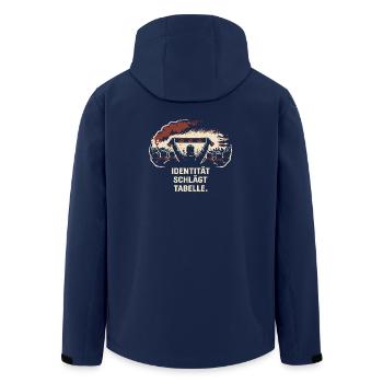 Fußball Fan Shirt – Identität schlägt Tabelle - Recycelte Männer Softshell-Jacke von Stanley/Stella - Navy - Hinten - AI Model Male 185 light (185cm)