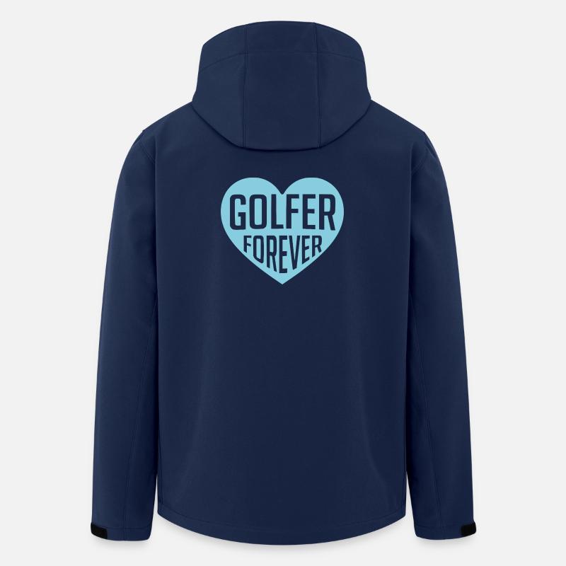 Golfer Forever Heart Design - Men’s Recycled Softshell Jacket by Stanley/Stella - navy