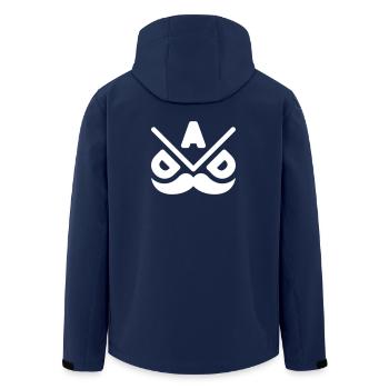 Geometrisches Schnurrbart-Emblem - Recycelte Männer Softshell-Jacke von Stanley/Stella - Navy - Hinten - AI Model Male 185 light (185cm)