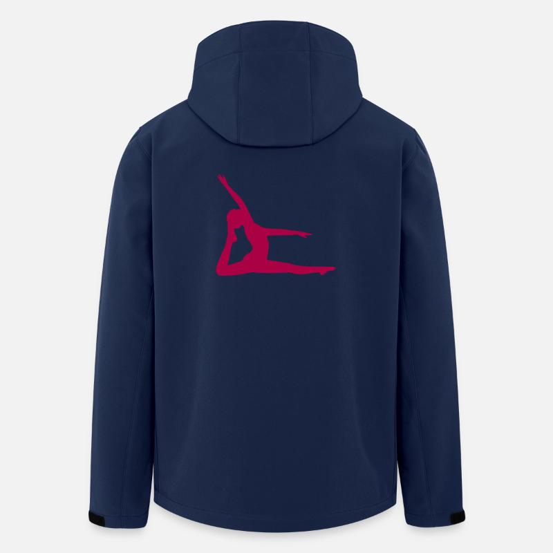 Yoga Forms Silhouettes Mindfulness - Men’s Recycled Softshell Jacket Discoverer by Stanley/Stella - navy