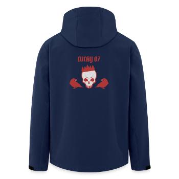 Lucky 07 Road Legend – Vintage-Outlaw-Design - Recycelte Männer Softshell-Jacke von Stanley/Stella - Navy - Hinten - AI Model Male 185 light (185cm)