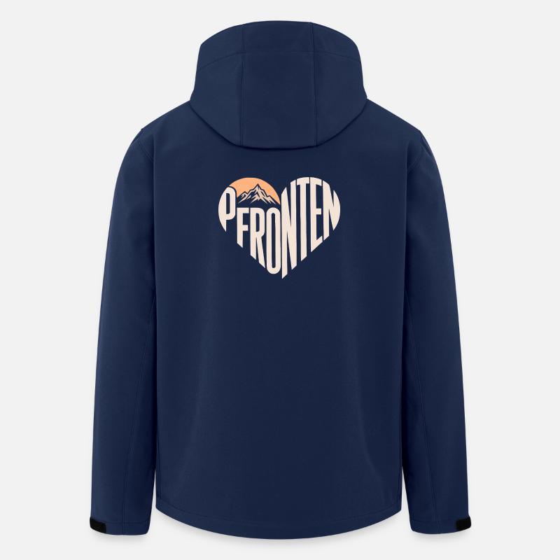 Pfronten Herz mit Sonne und Berg - Recycelte Männer Softshell-Jacke von Stanley/Stella - Navy