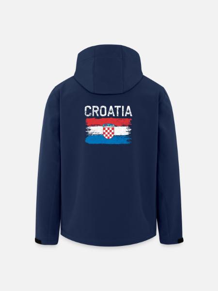 Kroatisches Pinselflaggenwappen - Recycelte Männer Softshell-Jacke von Stanley/Stella - Navy