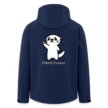 Loutre en colère levant le poing - Otterly Furious - Veste softshell homme en polyester recyclé Stanley/Stella - marine - Dos - AI Model Male 185 light (185cm)