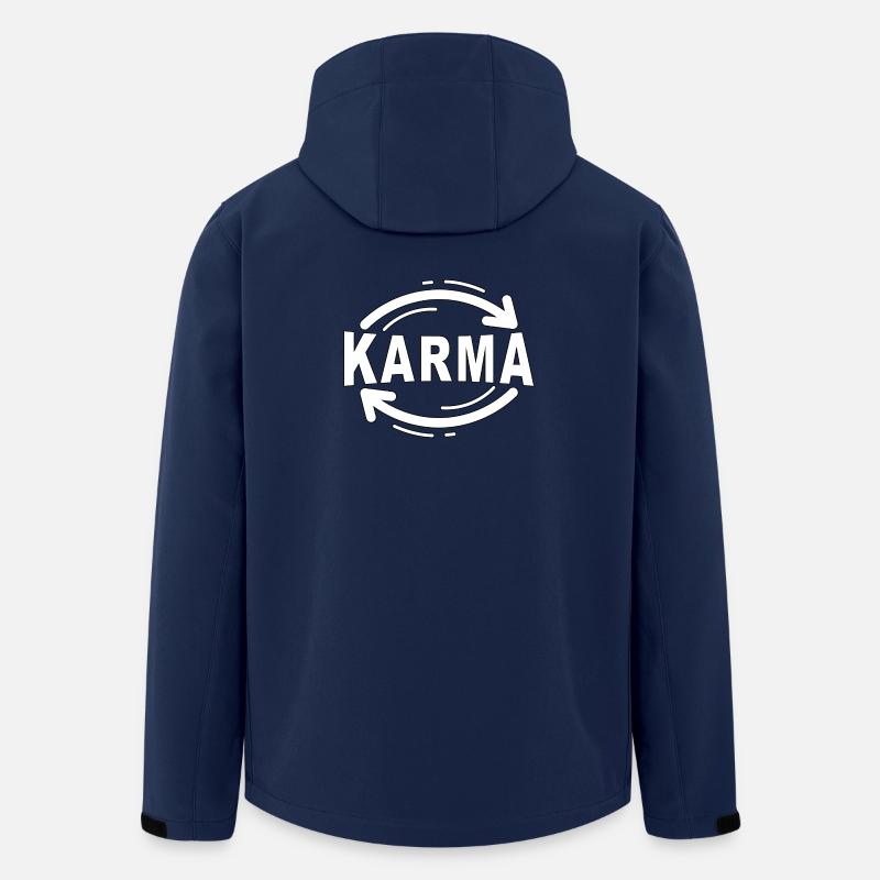 Karma - Minimalistisches Statement Design - Recycelte Männer Softshell-Jacke von Stanley/Stella - Navy