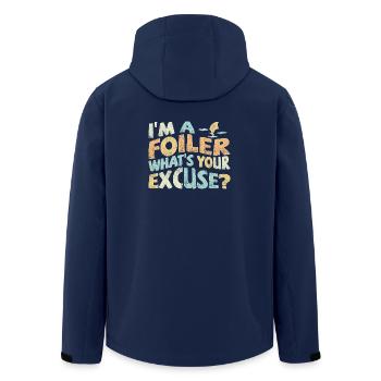 I’m a Foiler, what’s your excuse? - Recycelte Männer Softshell-Jacke von Stanley/Stella - Navy - Hinten - AI Model Male 185 light (185cm)