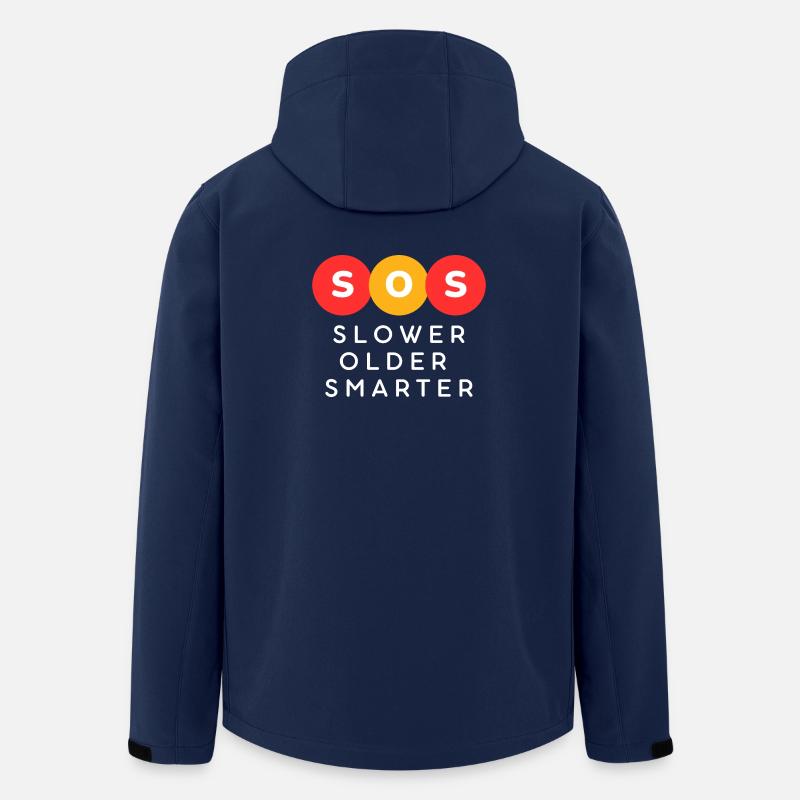 SOS Slower Older Smarter - Men’s Recycled Softshell Jacket by Stanley/Stella - navy