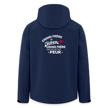 Super Big Brother Heroische Paraphrasierung - Recycelte Männer Softshell-Jacke von Stanley/Stella - Navy - Hinten - AI Model Male 185 light (185cm)