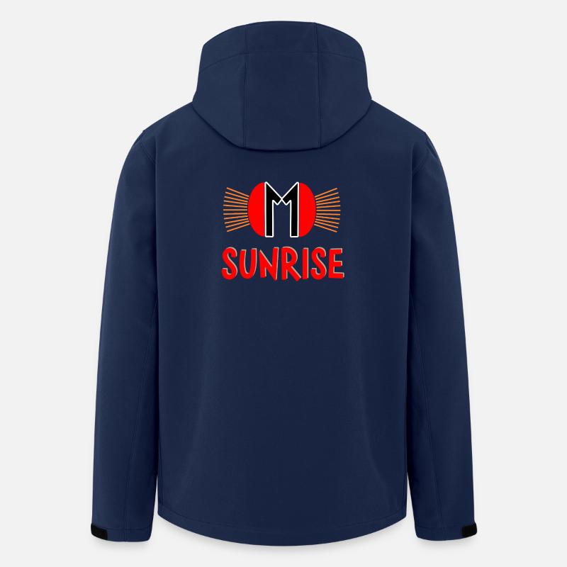 Conception du logo Sunrise Bold - Veste softshell homme en polyester recyclé Stanley/Stella - marine