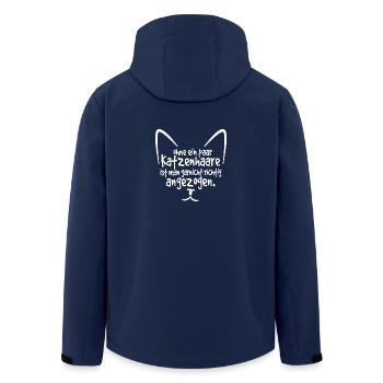Katzenhaare Geschenk - Recycelte Männer Softshell-Jacke von Stanley/Stella - Navy - Hinten - AI Model Male 185 light (185cm)