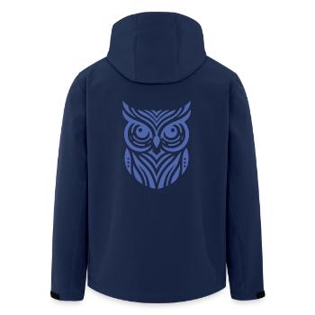 Minimalistische Eule Silhouette Design - Recycelte Männer Softshell-Jacke von Stanley/Stella - Navy - Hinten - AI Model Male 185 light (185cm)