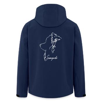 SAMOJEDE Profile Dogs Dog Wilsigns - Men’s Recycled Softshell Jacket by Stanley/Stella - navy - Back - AI Model Male 185 light (185cm)