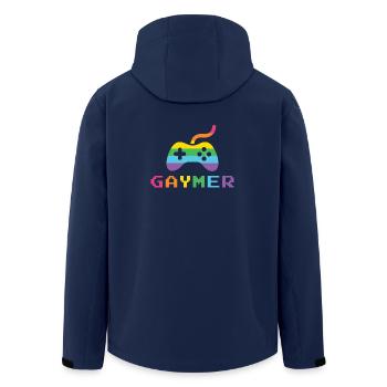 LGBTQ Pride Month - Gaymer Pixel Schriftart - Recycelte Männer Softshell-Jacke von Stanley/Stella - Navy - Hinten - AI Model Male 185 light (185cm)