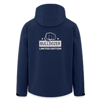 Bulldozer Faust Kraft Design – Bulldozer Limited  - Recycelte Männer Softshell-Jacke von Stanley/Stella - Navy - Hinten - AI Model Male 185 light (185cm)