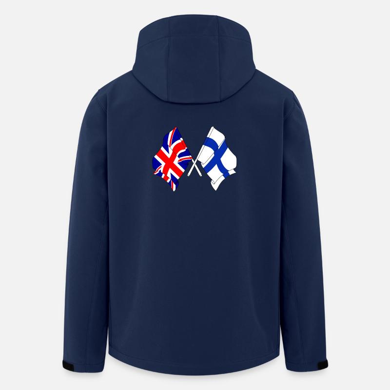 Drapeau Angleterre, drapeau Finlande - Veste softshell homme en polyester recyclé Stanley/Stella - marine