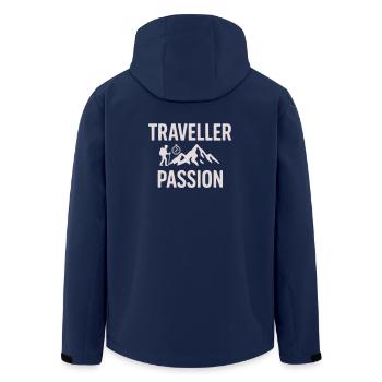 Reiseleidenschaft Bergwandern - Traveller Passion - Recycelte Männer Softshell-Jacke von Stanley/Stella - Navy - Hinten - AI Model Male 185 light (185cm)
