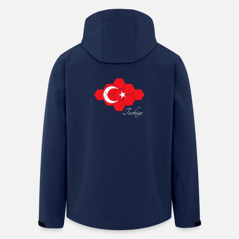 Hexagonale Türkei Flagge Kunst - Recycelte Männer Softshell-Jacke von Stanley/Stella - Navy