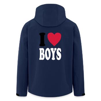 I love BOYS - Recycelte Männer Softshell-Jacke von Stanley/Stella - Navy - Hinten - AI Model Male 185 light (185cm)