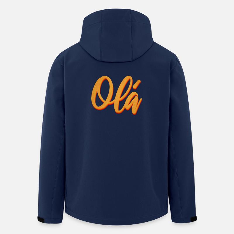 Olá Orange Script Tee - Recycelte Männer Softshell-Jacke von Stanley/Stella - Navy