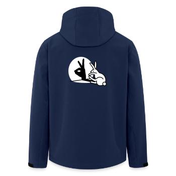 Lustige Kaninchen Hand Schatten Projektion Hase - Recycelte Männer Softshell-Jacke von Stanley/Stella - Navy - Hinten - AI Model Male 185 light (185cm)