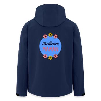 BONNE FÊTE. FÊTE DES MÈRES. FÊTE DES PÈRES. FÊTE - Veste softshell homme en polyester recyclé Stanley/Stella - marine - Dos - AI Model Male 185 light (185cm)