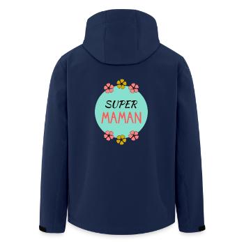 BONNE FÊTE. FÊTE DES MÈRES. FÊTE DES PÈRES. FÊTE - Veste softshell homme en polyester recyclé Stanley/Stella - marine - Dos - AI Model Male 185 light (185cm)