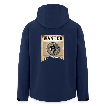 Affiche déchirée Wanted Bictoin 100000 dollars - Veste softshell homme en polyester recyclé Stanley/Stella - marine - Dos - AI Model Male 185 light (185cm)