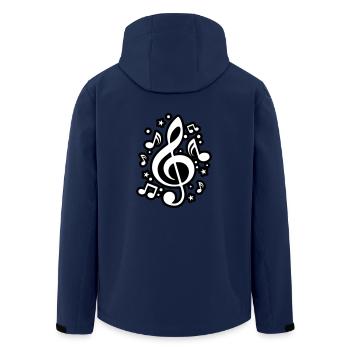 Musical Notes clef symbol musician - Men’s Recycled Softshell Jacket by Stanley/Stella - navy - Back - AI Model Male 185 light (185cm)