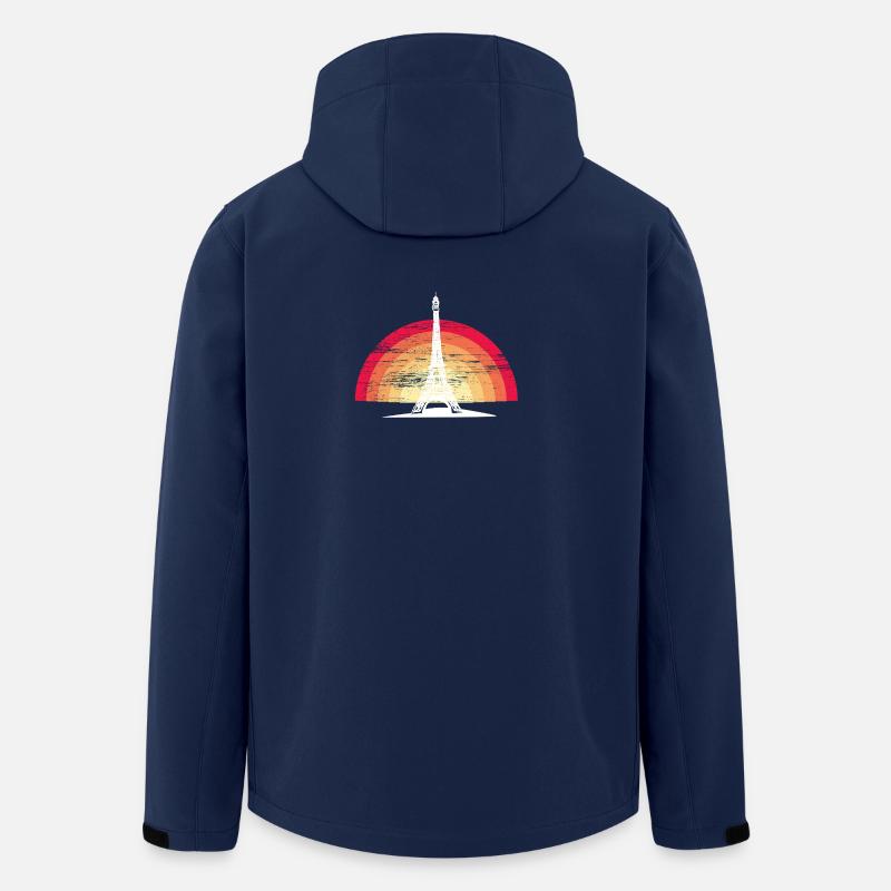 Sunset in Paris - with Eiffel Tower - Men’s Recycled Softshell Jacket by Stanley/Stella - navy