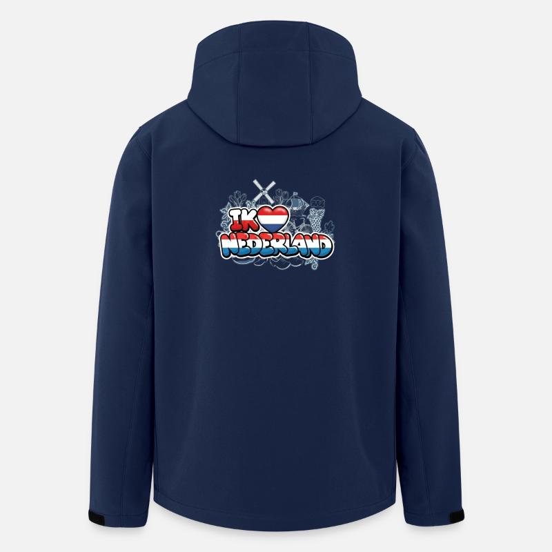 I Love Netherlands mit Flagge - Recycelte Männer Softshell-Jacke von Stanley/Stella - Navy