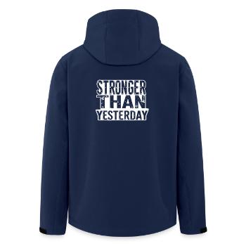 Stronger Design - Recycelte Männer Softshell-Jacke von Stanley/Stella - Navy - Hinten - AI Model Male 185 light (185cm)