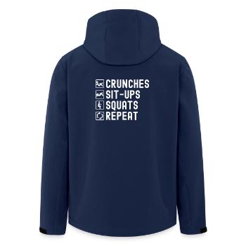 Gym Junkies Crunches Sit-Ups Squats Calisthenics - Recycelte Männer Softshell-Jacke von Stanley/Stella - Navy - Hinten - AI Model Male 185 light (185cm)