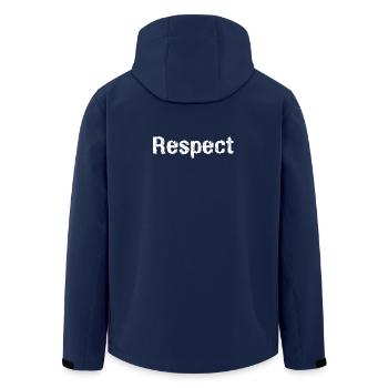 Respect - Men’s Recycled Softshell Jacket by Stanley/Stella - navy - Back - AI Model Male 185 light (185cm)