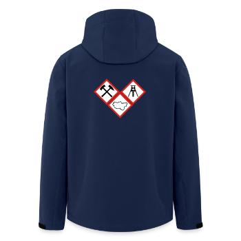 GEFAHR RUHRPOTT - Recycelte Männer Softshell-Jacke von Stanley/Stella - Navy - Hinten - AI Model Male 185 light (185cm)