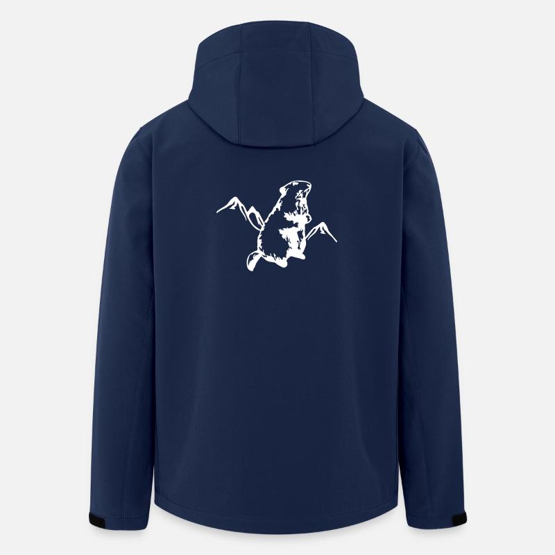 Murmeltier mit Bergen - Recycelte Männer Softshell-Jacke von Stanley/Stella - Navy