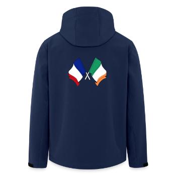 Flag of France and flag of Ireland - Men’s Recycled Softshell Jacket by Stanley/Stella - navy - Back - AI Model Male 185 light (185cm)