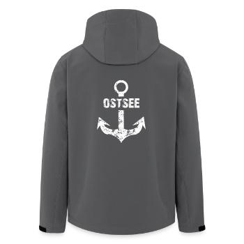 Fashionbutze Anker Ostsee weiss - Recycelte Männer Softshell-Jacke von Stanley/Stella - Anthrazit - Hinten - AI Model Male 185 light (185cm)